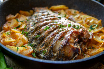 cooked fish in a pan