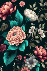 floral pattern with colorful flower Illustration