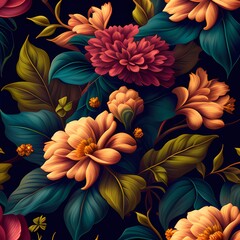 floral pattern with colorful flower Illustration