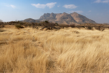 Fototapeta na wymiar epic hohenstein mountain in erongo Namibia