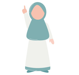Muslimah girl expression raise hand