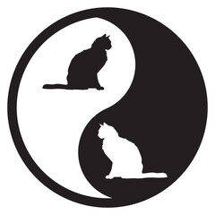 Yin Yang,  balance symbol, cat 