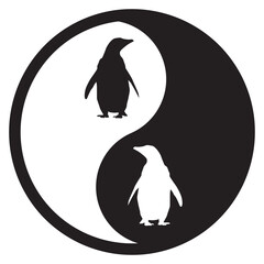 Yin Yang,  balance symbol, penguin