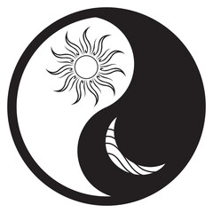 Yin Yang,  balance symbol, sun and moon