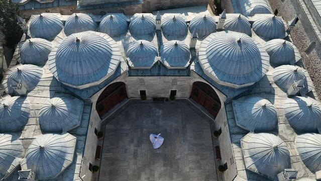 Sufi Whirling Dervish Drone Video, Fatih Istanbul, Turke