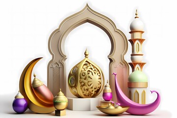Ramadan kareem decoration 3D Render