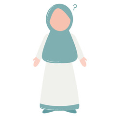 Cute Muslimah characters confused style