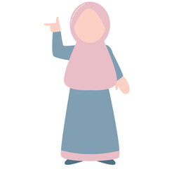 Cute Muslimah characters promotional style