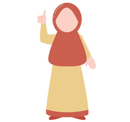 Cute muslimah character like hand style