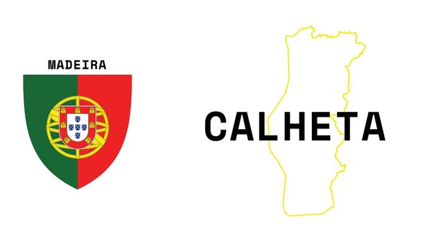 Calheta: Illustration mit dem Ortsnamen der portugiesischen Stadt Calheta in der Region Madeira