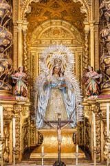 Image of Madre de Dios del Rosario (Mother of God of the Rosary), Patrona de Capataces y Costaleros (Patron Saint of Foremen and Bearer) Inside the parish Santa Ana