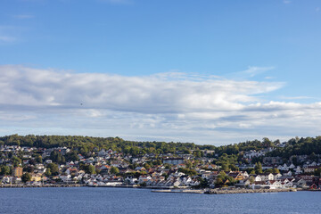 Part of Drøbak seen from the sea, Drøbaksundet, Norway