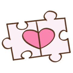 Rompecabezas de corazón para san valentín