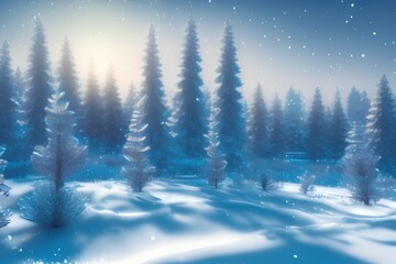 winter landscape with snow - Generate AI