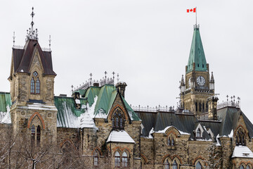 Parliament building in Ottawa, Canada in winter