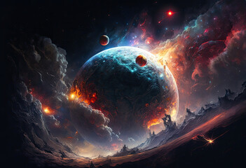 Obraz na płótnie Canvas Planets and Stars