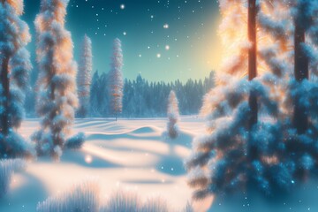 winter landscape with  - Generate AI
