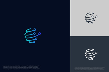 Abstract connecting circuit technology logo designs template, symbol template