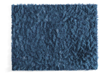 Blue fluffy carpet. Top view. 3d illustration