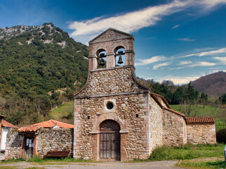 Fototapeta na wymiar Santo Adriano de Tunon prerromanic church, 9th century, Asturias, Spain