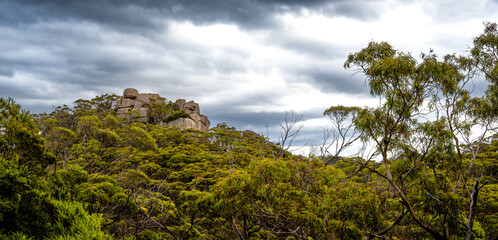 Fototapeta premium granite rock formations on the hill