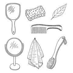 vector graphic illustration with personal care items