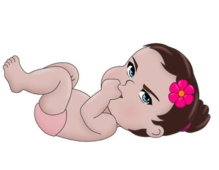 baby child sleeping Sticker t-shirt cloth mug design Baby illustration child with eyes character cute little kid in diaper happy childhood small little vector babies newborn