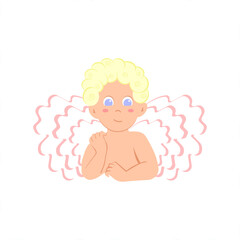 Amur babies. Happy valentines day. Funny cupid, little angels or god eros. romantic vector characters on white background. . Vector illustration