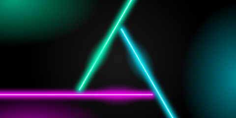 Colorful Neon Lines Triangle Abstract background