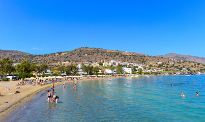 Badestrand in Elounda, Agios Nikolaos, Kreta