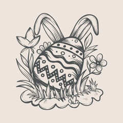 Easter Hand Drawn Vector Illustration