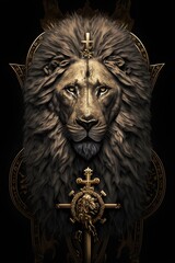 Lions digital arts AI generated