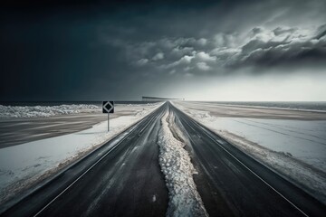 Fototapeta premium Driving on the snow - Created with generative ai