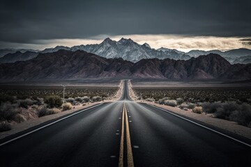 road to the mountains - Illustration created with Generative Ai