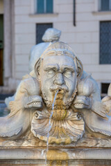Fototapeta na wymiar Fontana del Moro (Moor Fountain) located in Piazza Navona, Rome, Italy.