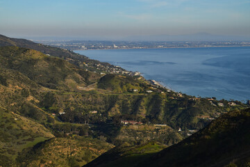 Pacific Ocean from Malibu Mountains, Ventura County