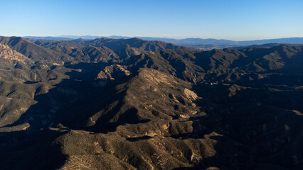 Aerial View of Mountains in Angeles National Forest near Castaic