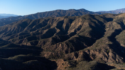 Aerial View of Mountains in Angeles National Forest near Castaic