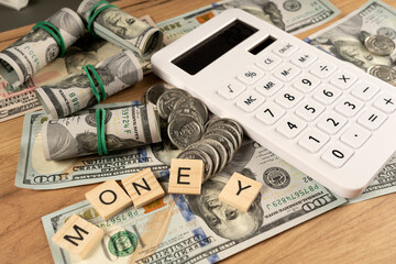 Fototapeta premium Concept, business and success in finance. The economic growth of finance. Money work investment concept