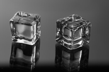 ice cubes on the glass