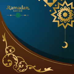 Ramadan kareem elegant template greeting banner