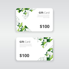 Modern and professional gift voucher or gift card template with artwork suitable for eco friendly or organic products and services
