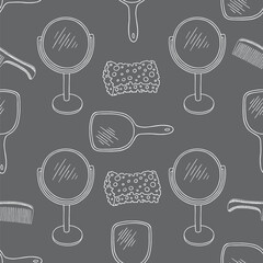 vector seamless pettern with personal care items