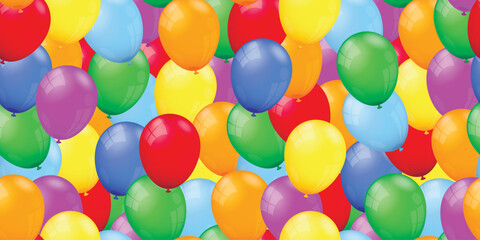 Fototapeta na wymiar Colorful realistic balloons seamless pattern