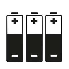 Icono de baterías pilas sobre un fondo blanco liso y aislado. Vista de frente y de cerca