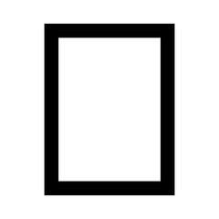 Simple black frame isolated on white for foto. Picture frame. Empty frame. 