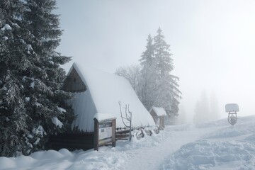 Amazing winter scenery of Tatra Mountains - Rusinowa Polana (Rusinowa Glade) with  shepherd's huts, Tatra National Park, Poland © Iwona