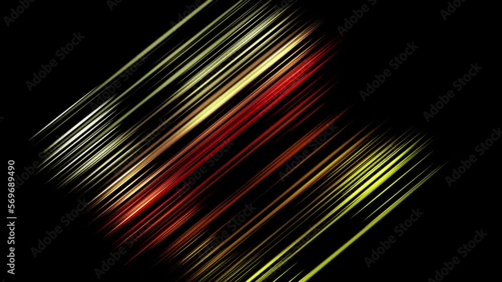 Poster Technology futuristic background striped lines with light effect on black background. Space for text. 60 fps 3D rendering