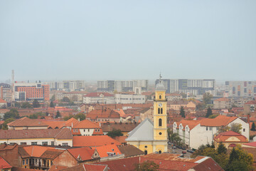 Obraz premium Oradea Cityscape a stunning view of Oradea, explore the rich art nouveau history of Oradea with this stunning landmarks. Historic buildings and monuments unique architecture cultural heritage