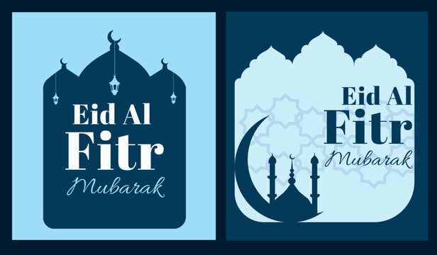 Eid al-fitr horizontal banner vector flat design